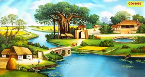Hình ảnh Tranh dán tường đồng quê 3D khổ lớn 10